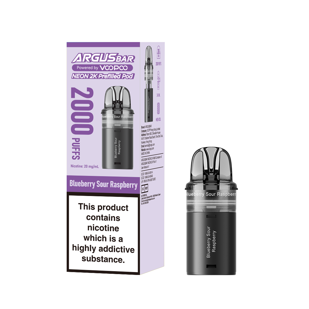 Voopoo Argus Bar Neon 2000 Replacement Pods (Pack of 10)