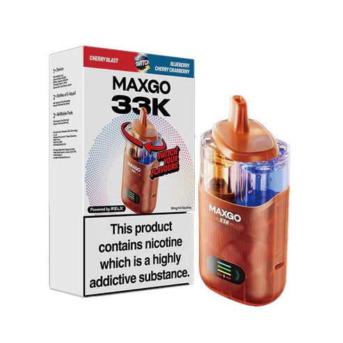 Relx Max-Go 33K Puffs Pre-Filled Pod Kit (Pack of 3)