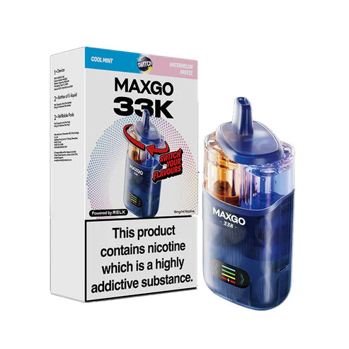 Relx Max-Go 33K Puffs Pre-Filled Pod Kit (Pack of 3)