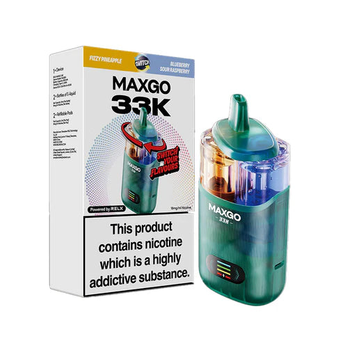 Relx Max-Go 33K Puffs Pre-Filled Pod Kit (Pack of 3)