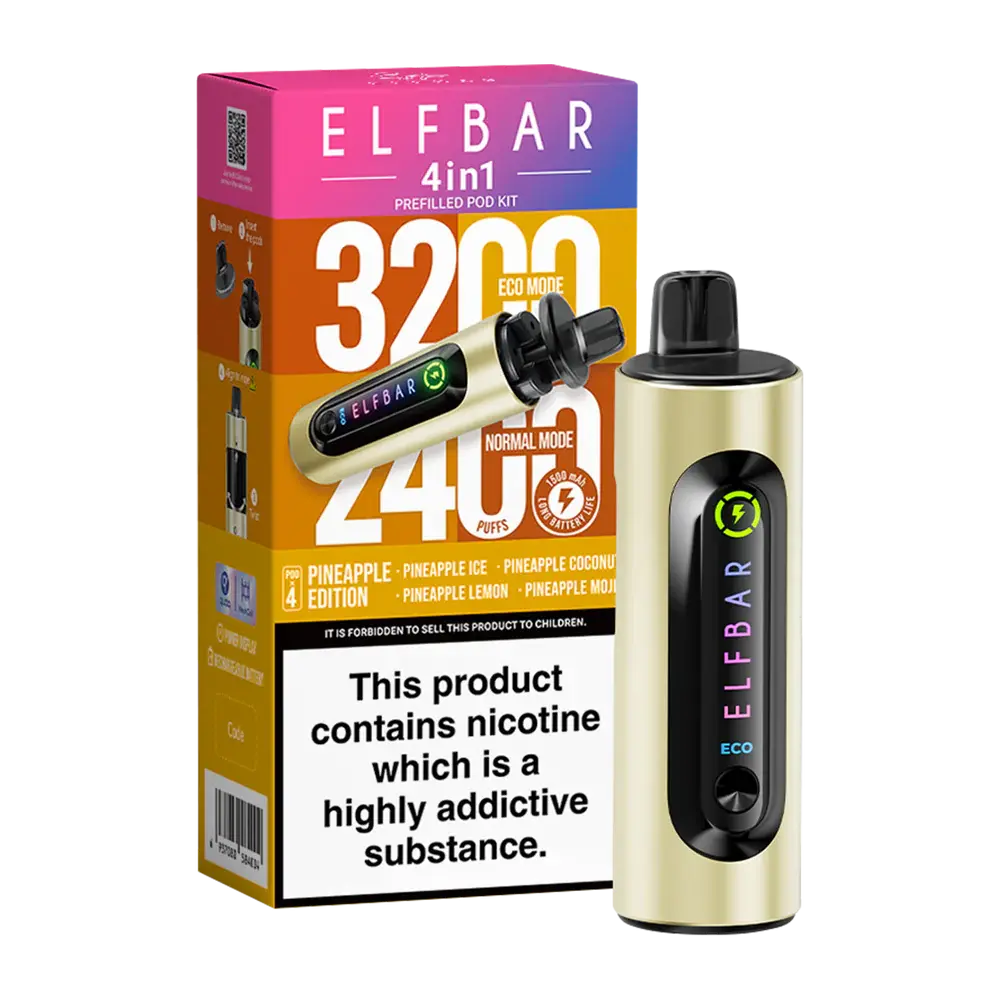 ElfBar 4 in 1 3200 Puffs Pre-Filled Pod Kit (Pack of 5) Elf Bar