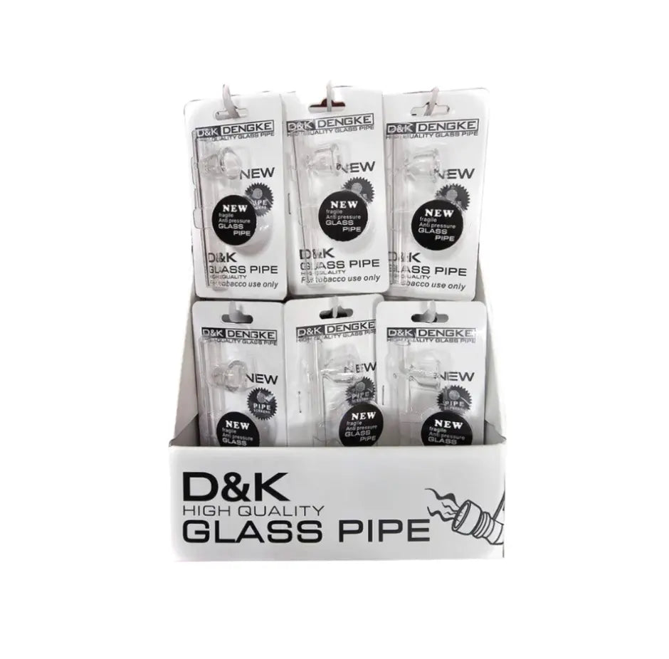 D&K Glass Pipe Clear (Pack of 24) D&K