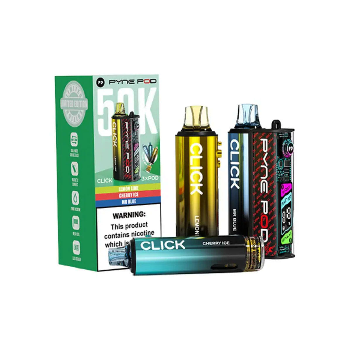 Pyne Pod Click 50K Pre-Filled Pod Kit (Pack of 5) Pyne Pod