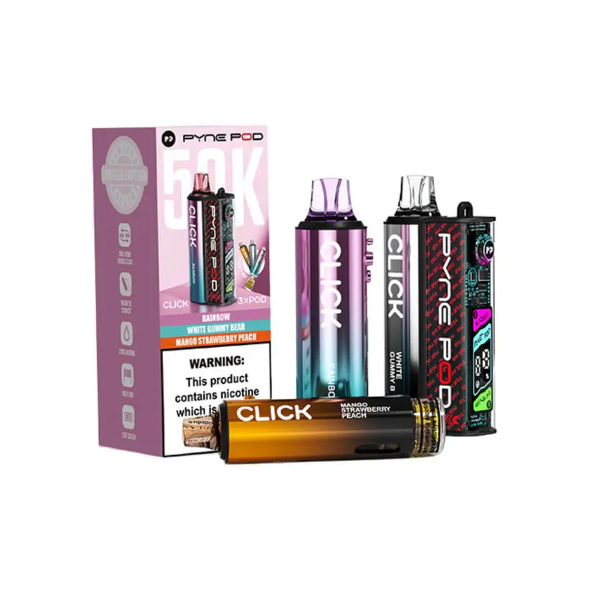 Pyne Pod Click 50K Pre-Filled Pod Kit (Pack of 5) Pyne Pod
