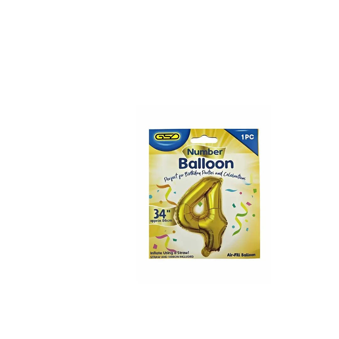 GSD Numbered Balloons Gold (Pack of 1) GSD