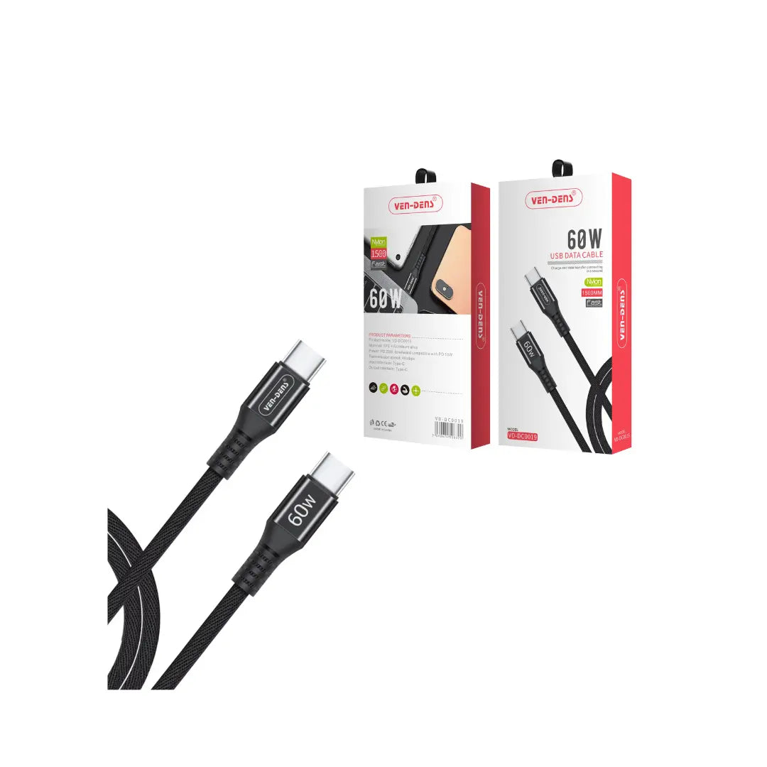 Ven-Dens USB C to USB C 60W Fast Charging Cable(VD-DCB01) Ven-Dens