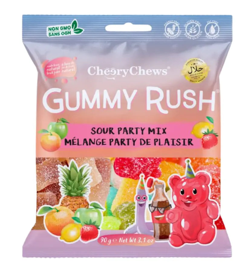 Gummy Rush Sour Party Mix 90g (Pack of 12) Gummy Rush