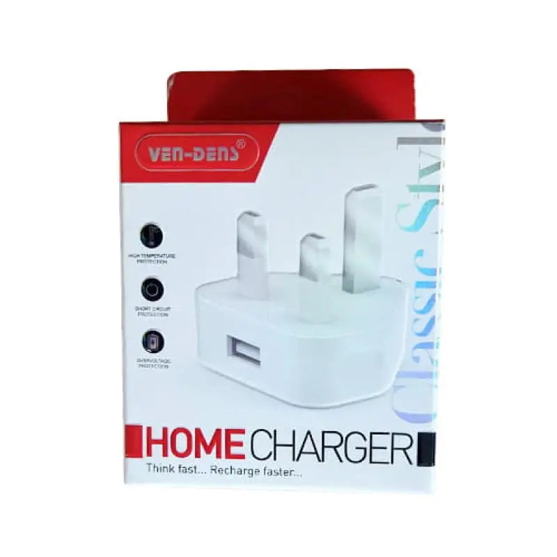 Ven-Dens 1A USB A Home Charger (Pack of 1)