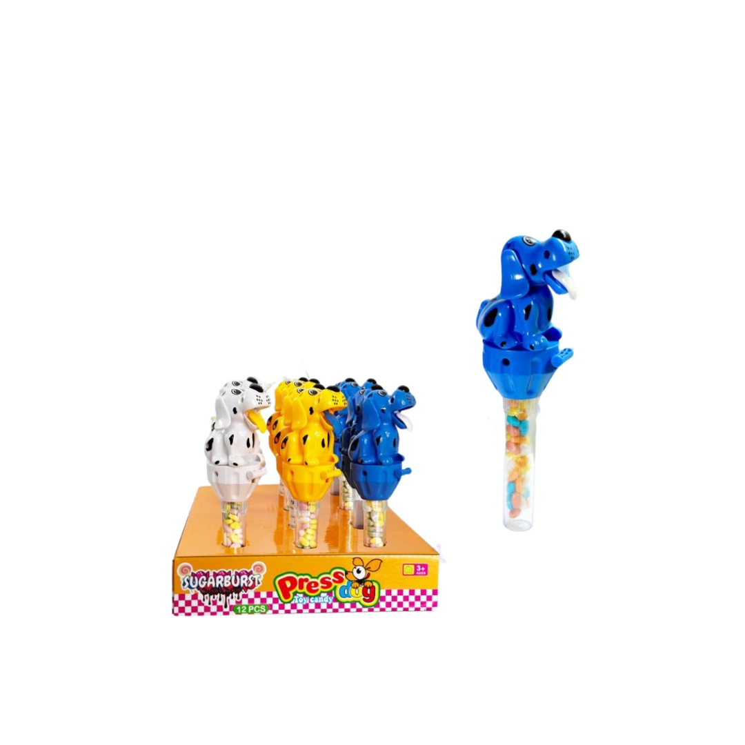 Press Dog  Candy Toy (Pack of 12)