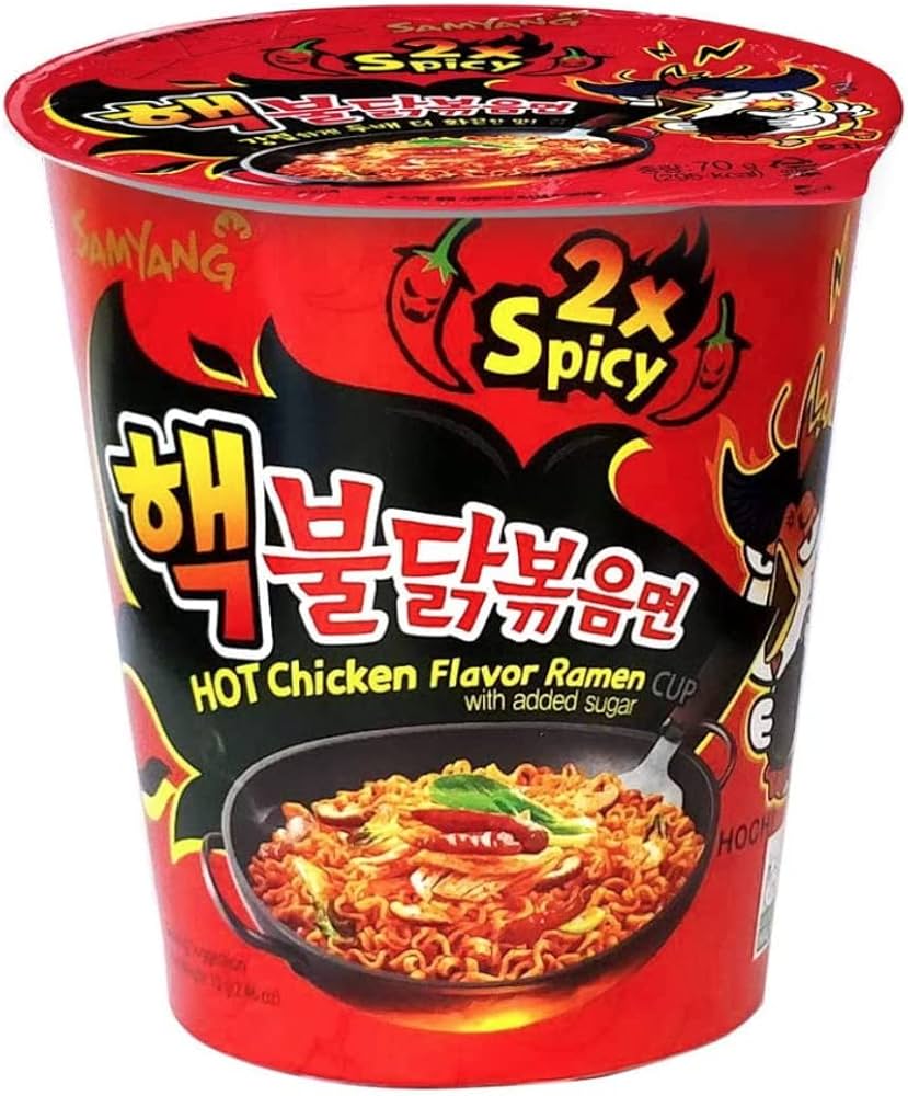 Samyang 2xSpicy Hot Chicken Flavour Ramen Small Noodles Cups (Pack of 6)