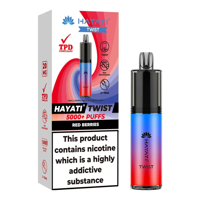 Hayati Twist 5000 Puffs TPD Compliant Vape (Pack of 5)