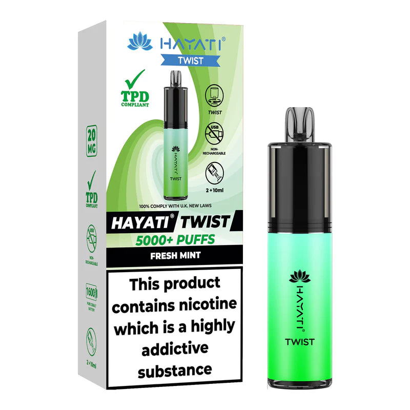 Hayati Twist 5000 Puffs TPD Compliant Vape (Pack of 5)