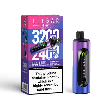 ElfBar 4 in 1 3200 Puffs Pre-Filled Pod Kit (Pack of 5) Elf Bar