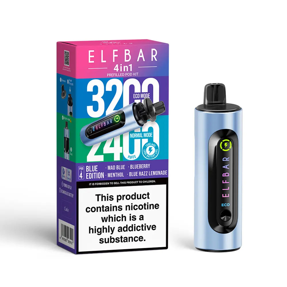 ElfBar 4 in 1 3200 Puffs Pre-Filled Vape Kit (Pack of 5)