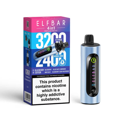 ElfBar 4 in 1 3200 Puffs Pre-Filled Pod Kit (Pack of 5) Elf Bar