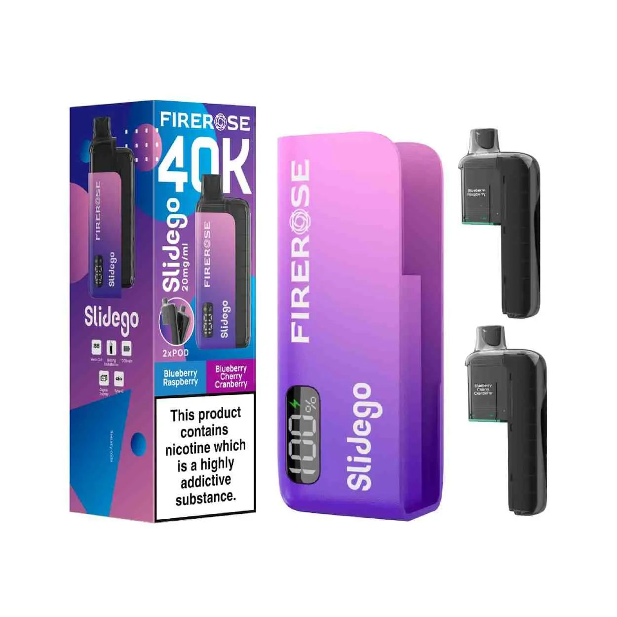 Firerose SLIDEGO 40K Prefilled Pod Kit (Pack of 5)