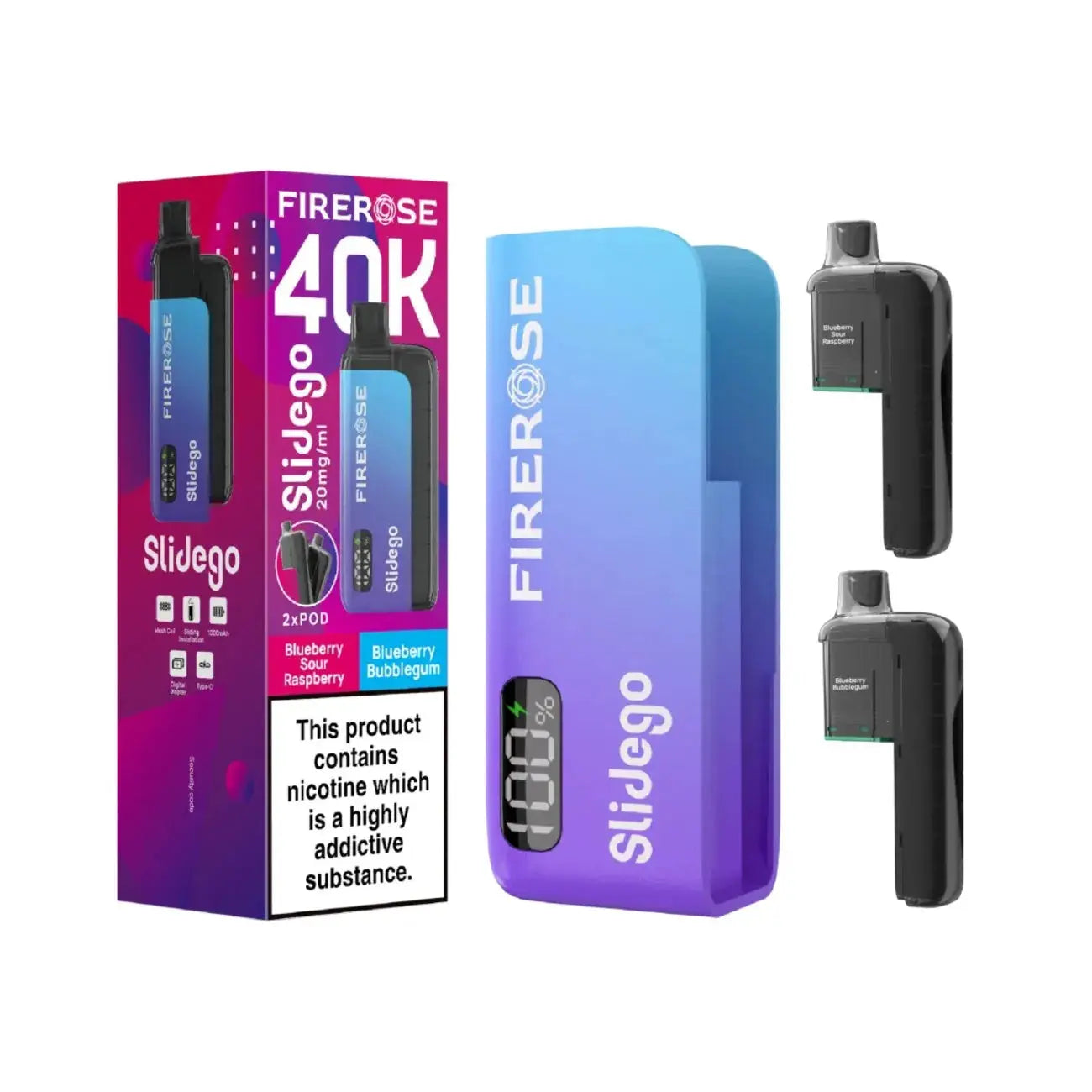 Firerose SLIDEGO 40K Prefilled Pod Kit (Pack of 5)