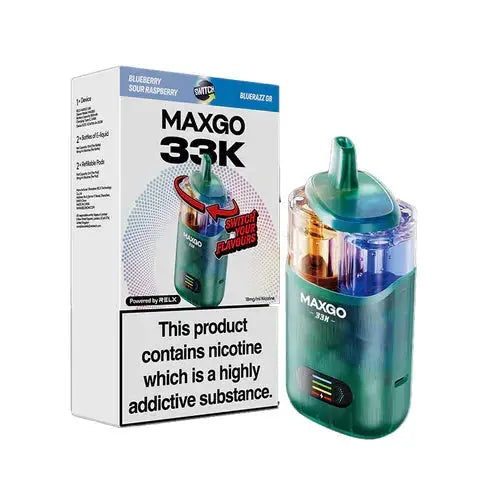 Relx Max-Go 33K Puffs Pre-Filled Pod Kit (Pack of 3) Relx