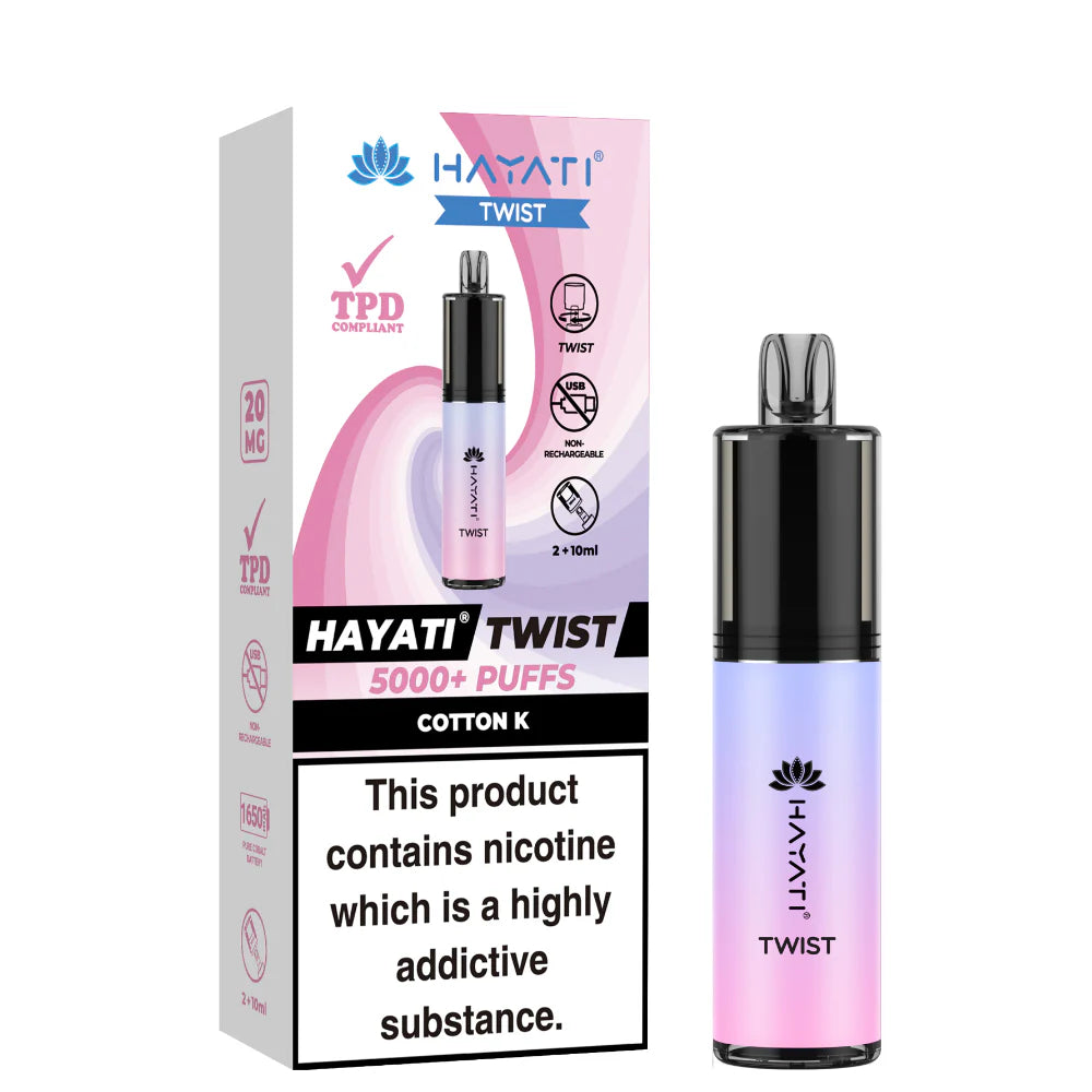 Hayati Twist 5000 Puffs TPD Compliant Vape (Pack of 5)