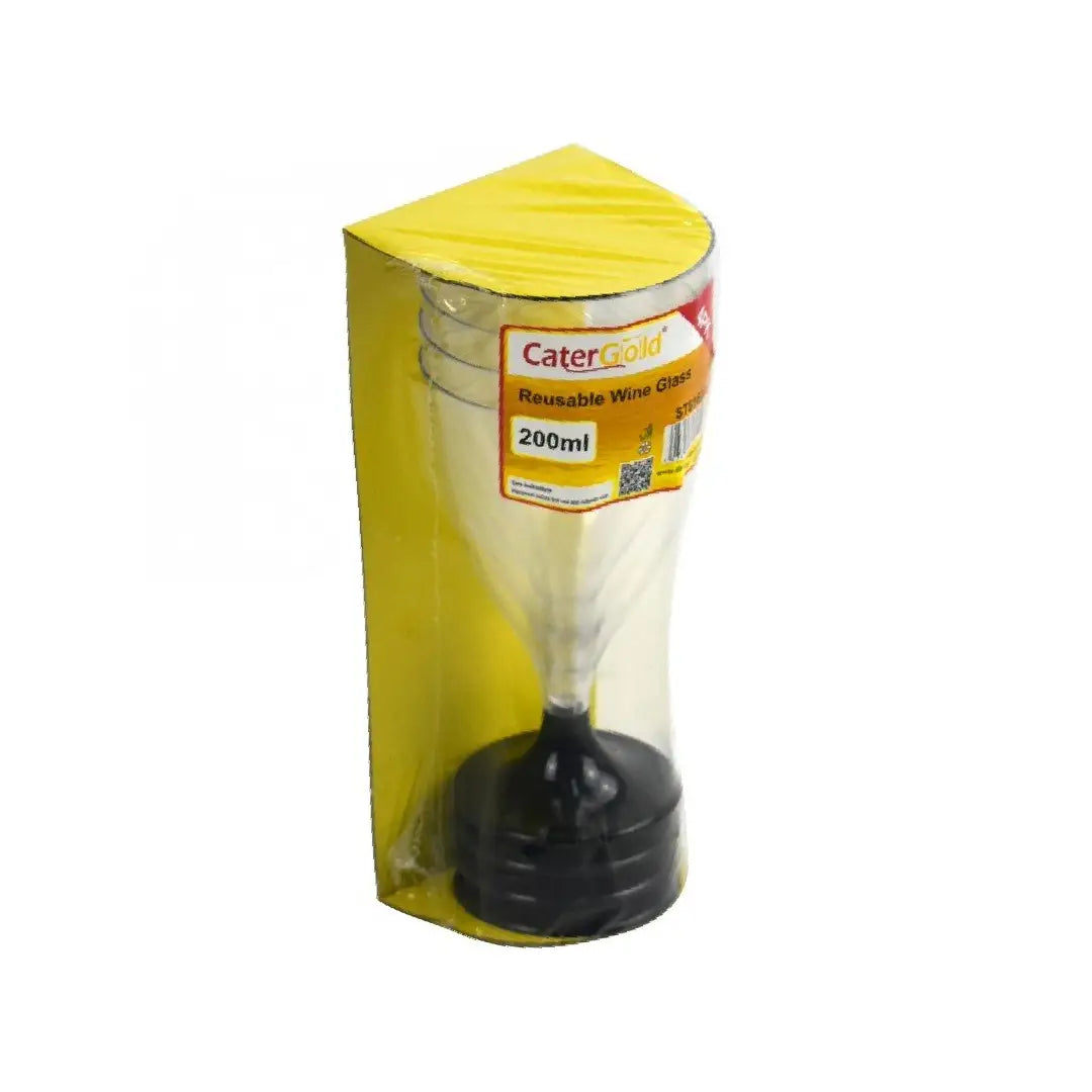 Cater Gold Reusable Wine Glass 200ml (Pack of 4)