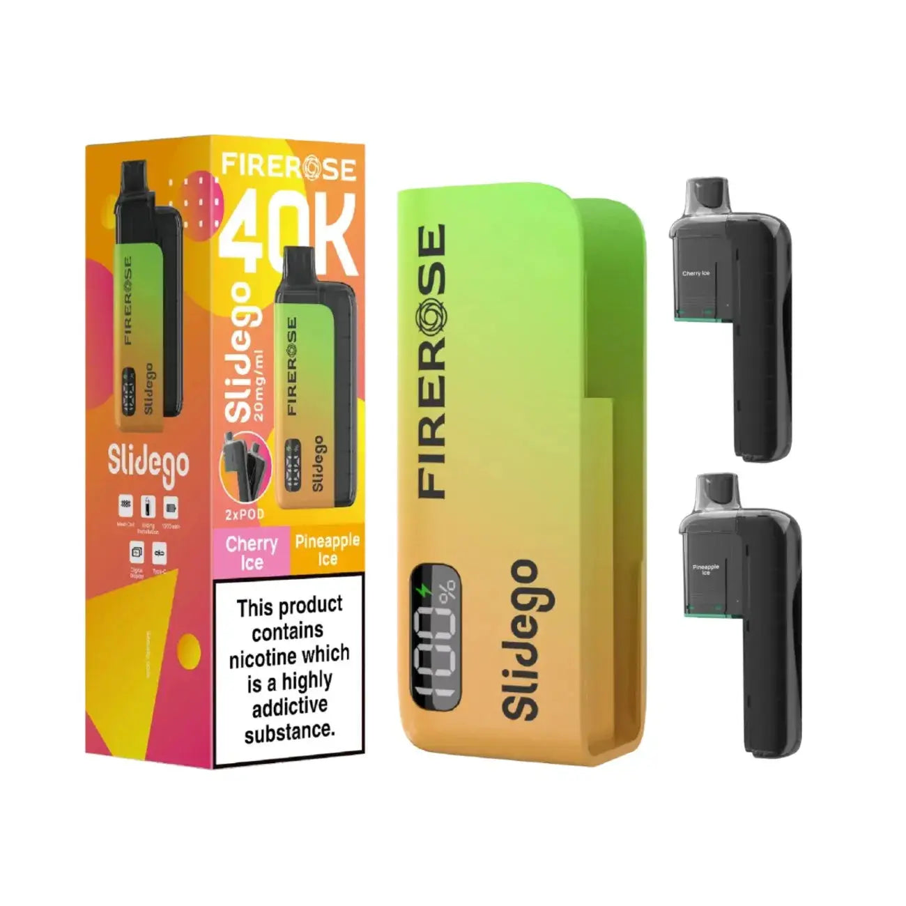 Firerose SLIDEGO 40K Prefilled Pod Kit (Pack of 5)