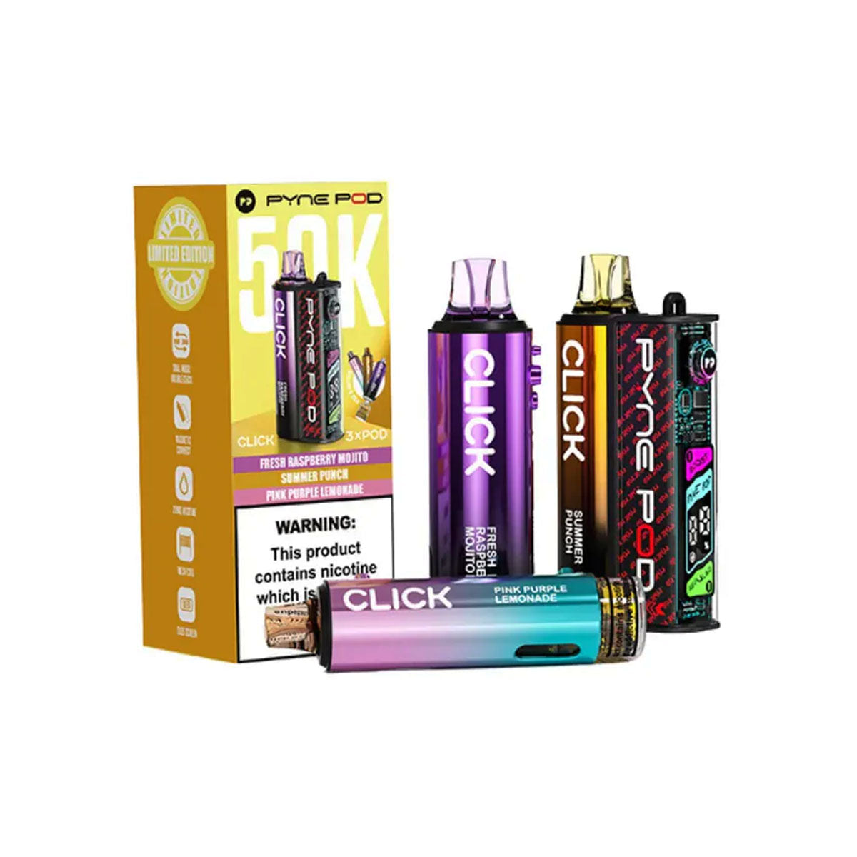 Pyne Pod Click 50K Pre-Filled Pod Kit (Pack of 5) Pyne Pod