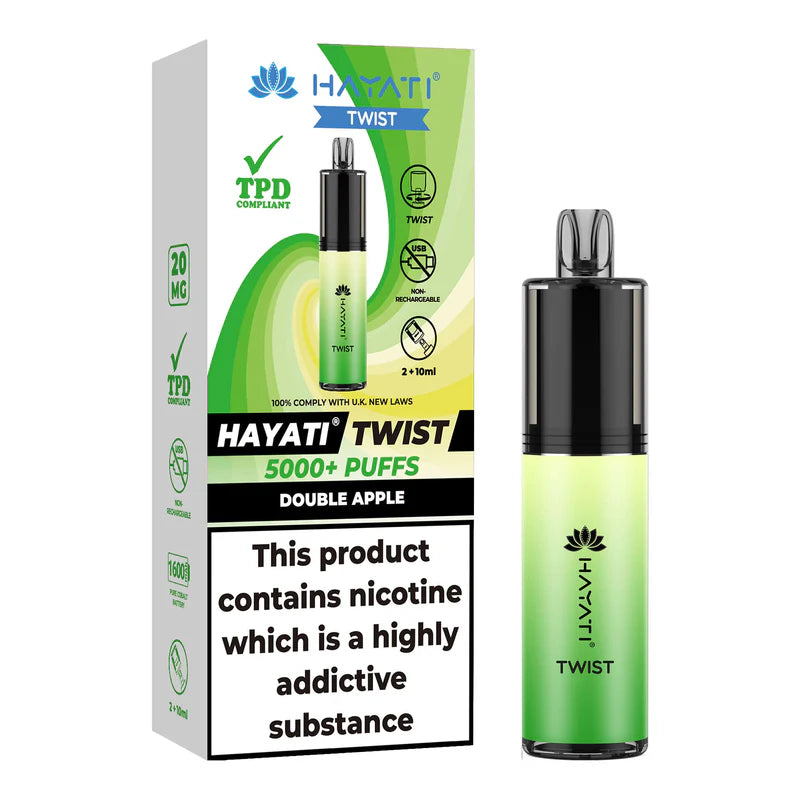 Hayati Twist 5000 Puffs TPD Compliant Vape (Pack of 5)