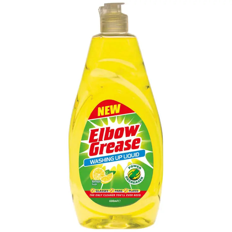 Elbow Grease Lemon Washing Up Liquid 600ml (Pack of 12)
