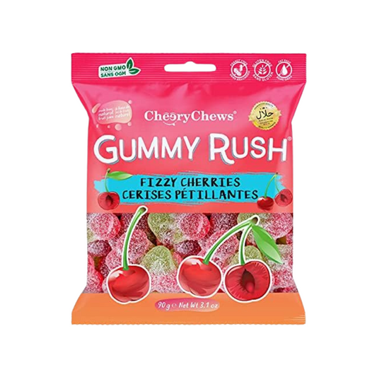 Gummy Rush Fizzy Cherry 90g (Pack of 12)