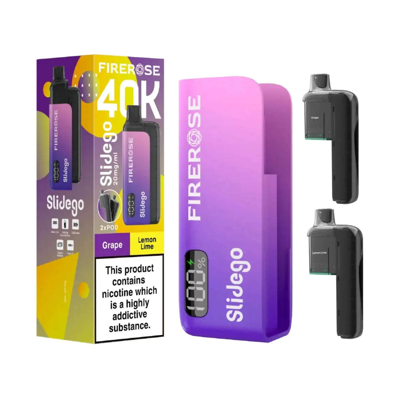 Firerose SLIDEGO 40K Prefilled Pod Kit (Pack of 5)