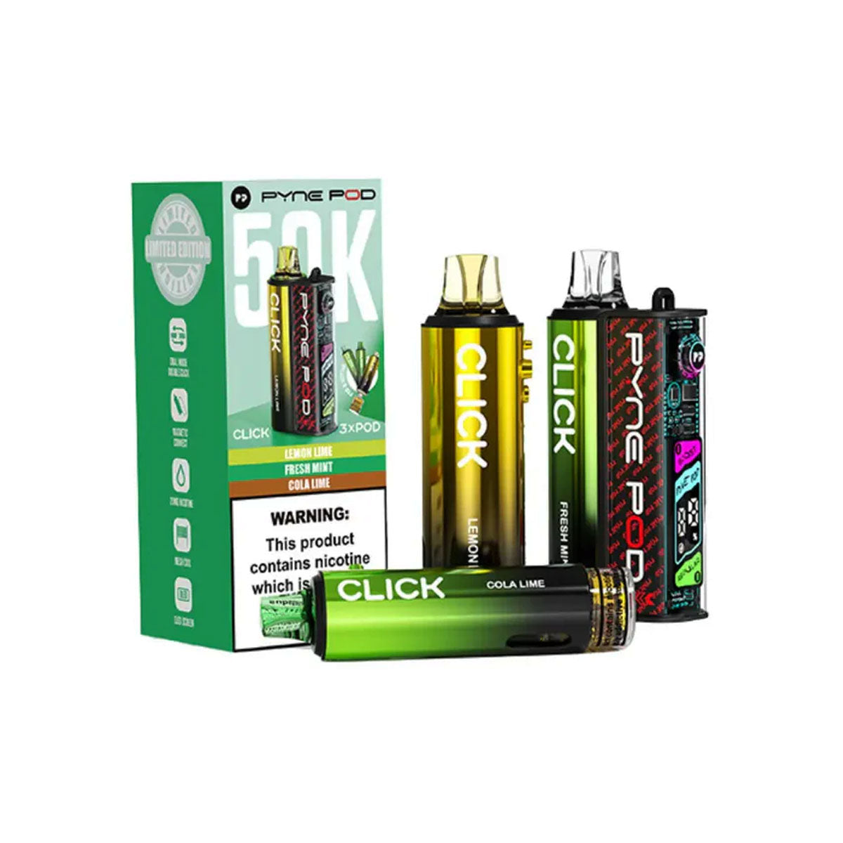 Pyne Pod Click 50K Pre-Filled Pod Kit (Pack of 5) Pyne Pod