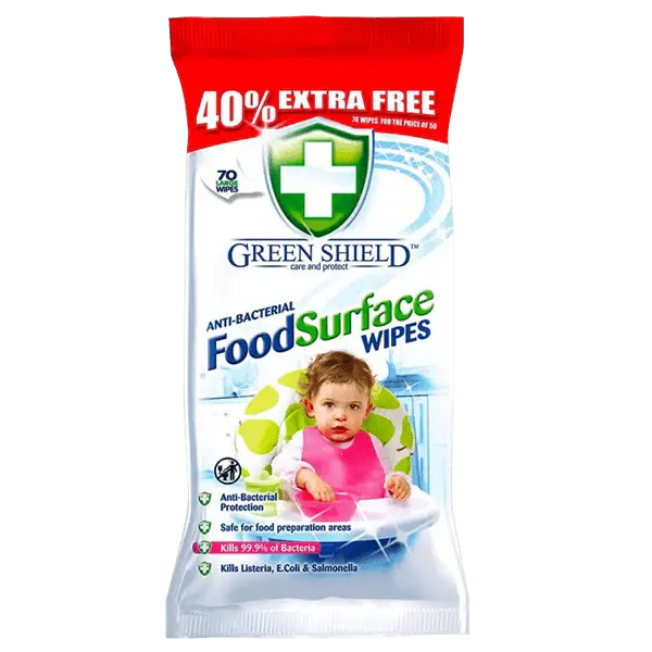 Greenshield Wipe Antibac Food Surface 70s (Pack of 12)