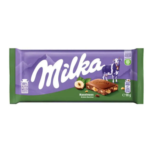 Milka Hazelnuts 90g (Pack of 24)