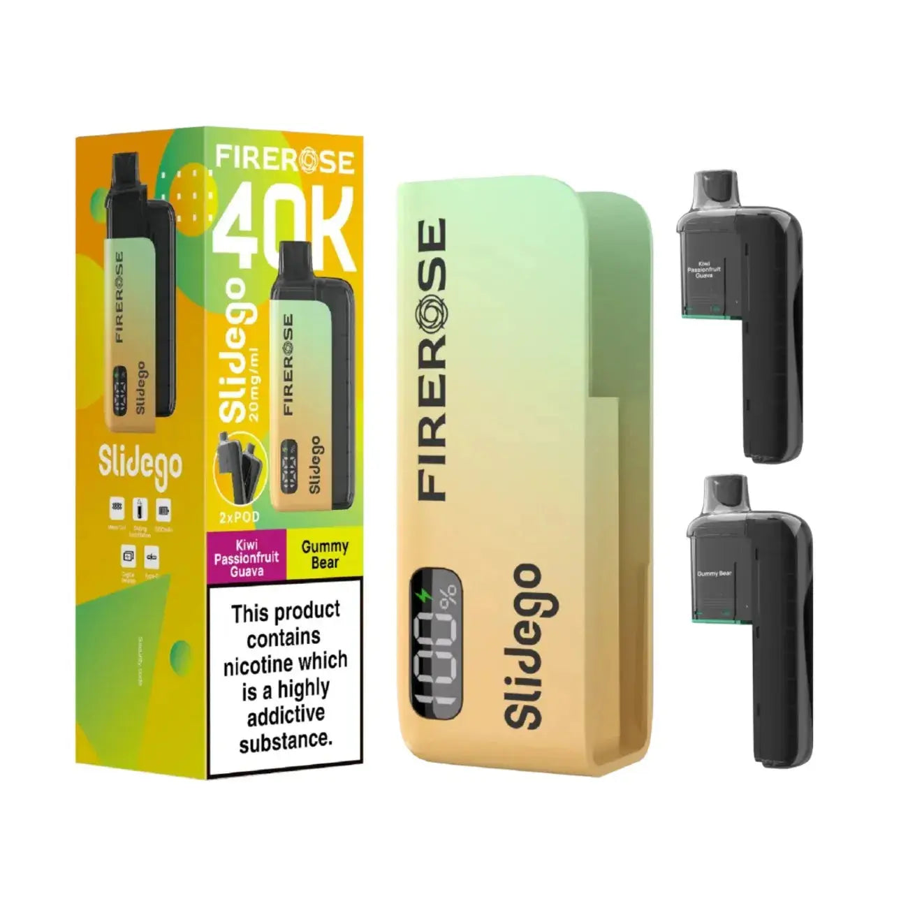 Firerose SLIDEGO 40K Prefilled Pod Kit (Pack of 5)