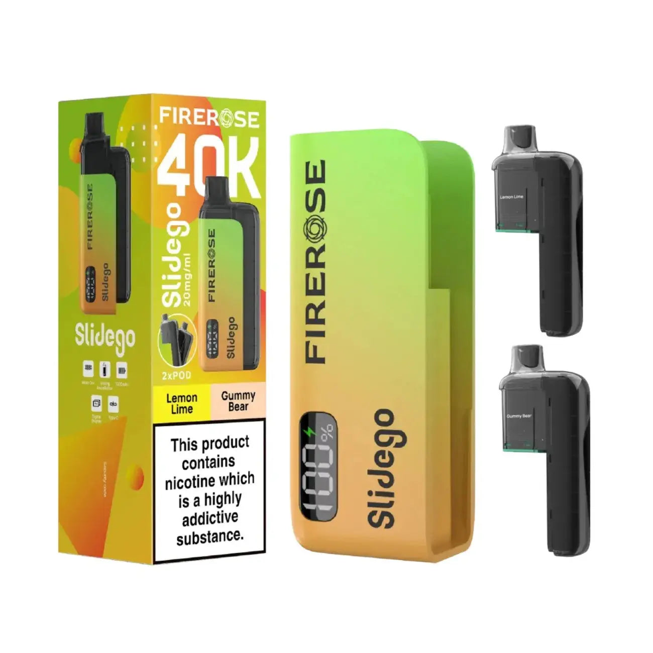 Firerose SLIDEGO 40K Prefilled Pod Kit (Pack of 5)