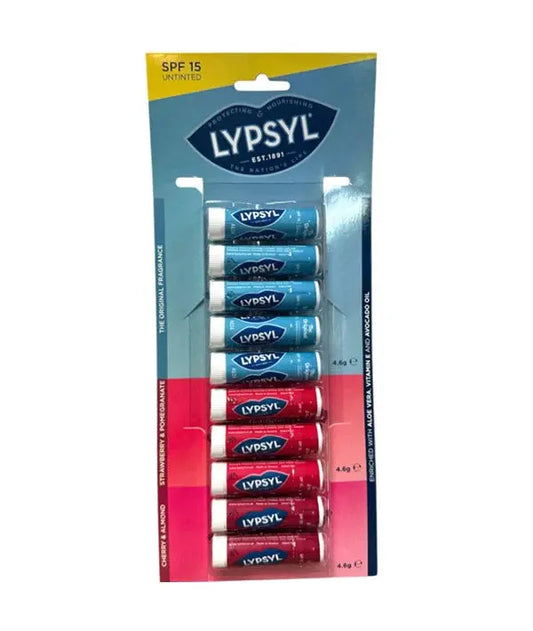Lypsyl Assorted Lip Balm Sp15 Hanging Card 10PK