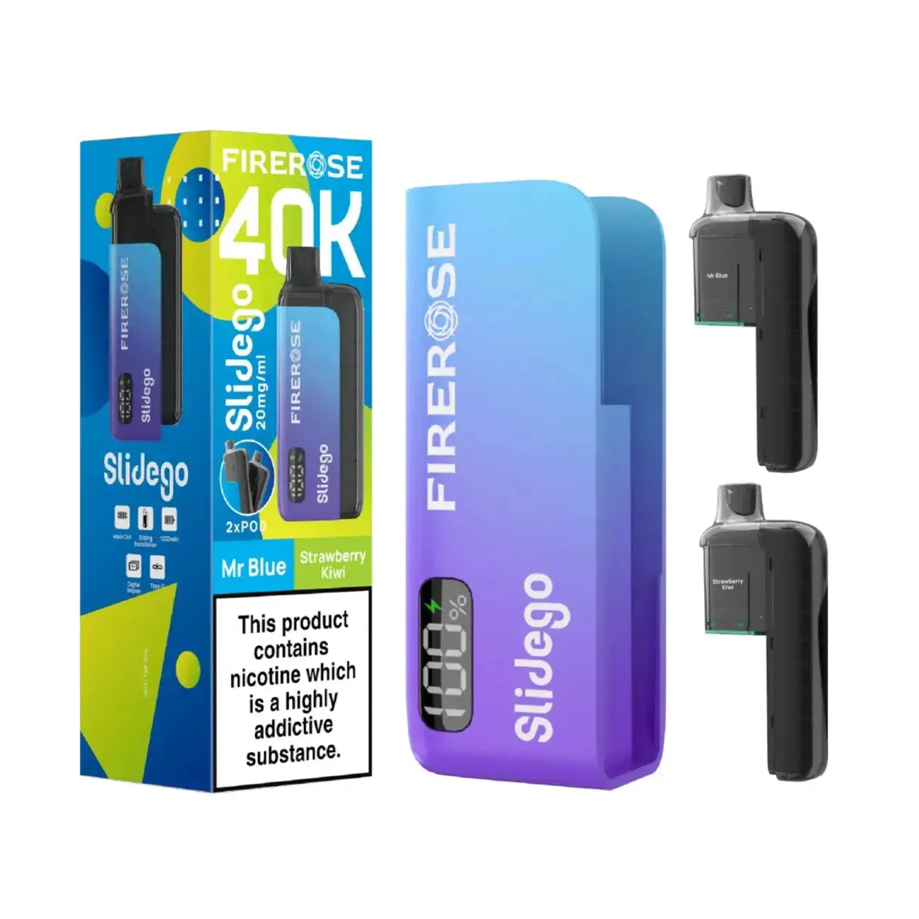 Firerose SLIDEGO 40K Prefilled Pod Kit (Pack of 5)