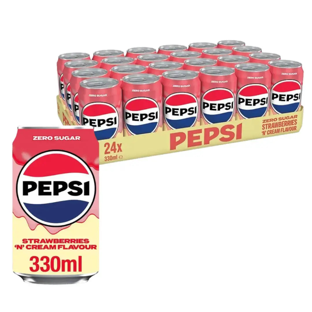 Pepsi Strawberry & Cream Zero Sugar 330ml (Pack of 24)