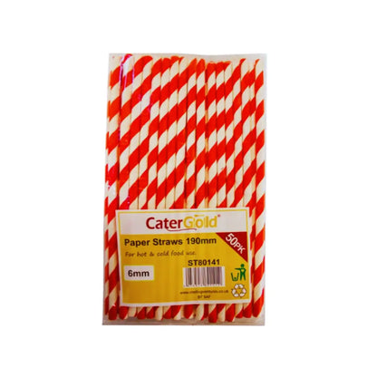 Cater Gold Paper Straws 190mm (Pack of 40)