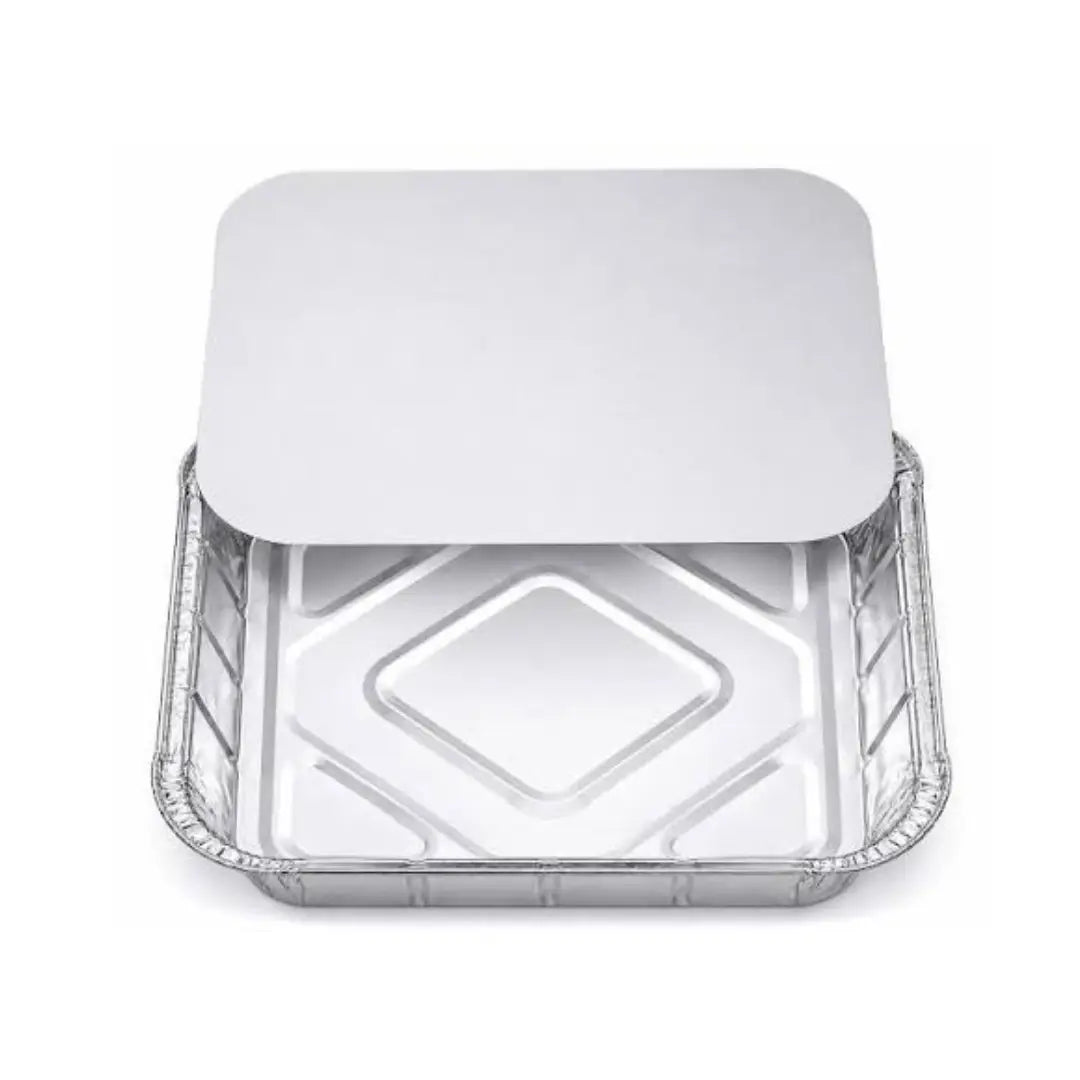 Cater Gold Foil Container With Lids 9*9 (Pack of 2)