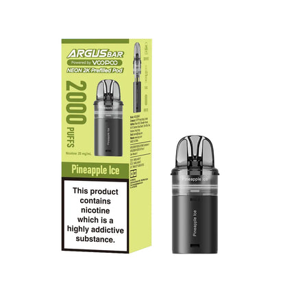 Voopoo Argus Bar Neon 2000 Replacement Pods (Pack of 10) Voopoo