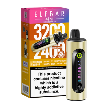 ElfBar 4 in 1 3200 Puffs Pre-Filled Pod Kit (Pack of 5) Elf Bar