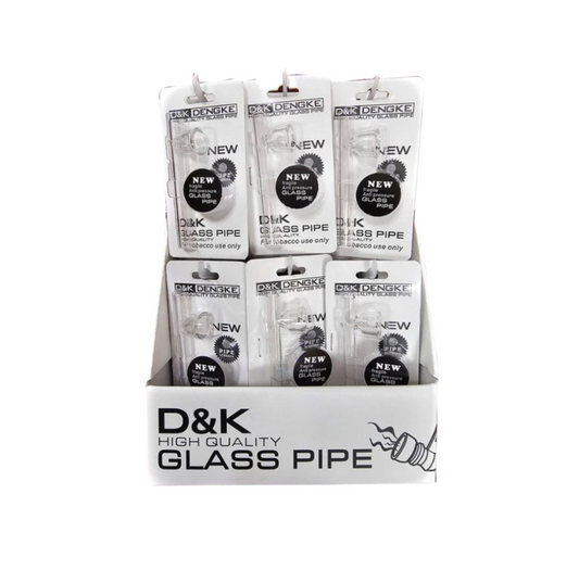 D&K Glass Pipe Clear (Pack of 24)