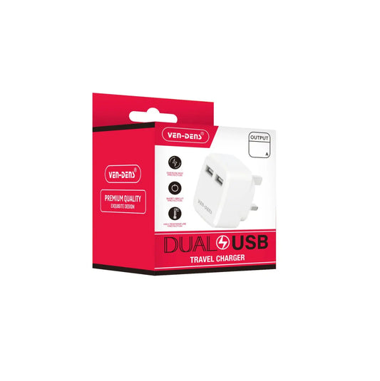 Ven-Dens 2.1A Dual-USB A Travel Charger (Pack of 1)