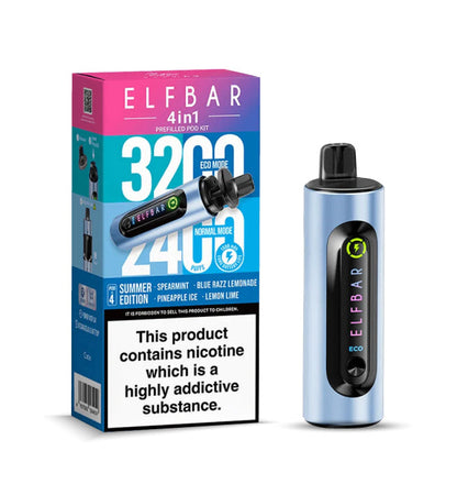 ElfBar 4 in 1 3200 Puffs Pre-Filled Pod Kit (Pack of 5) Elf Bar