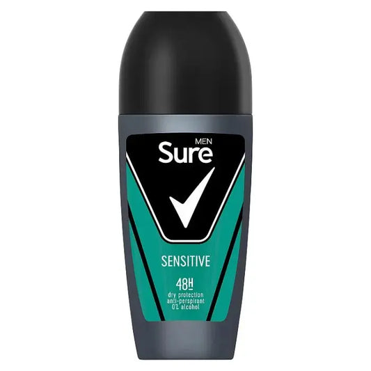 Sure Roll On Sensitive Mens 50ml (Pack of 6)