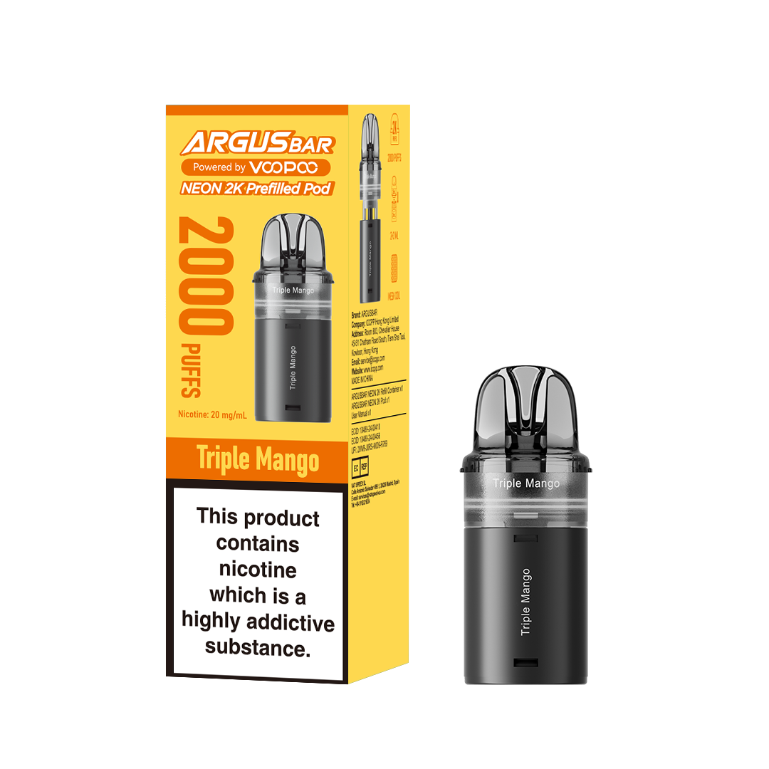 Voopoo Argus Bar Neon 2000 Replacement Pods (Pack of 10)