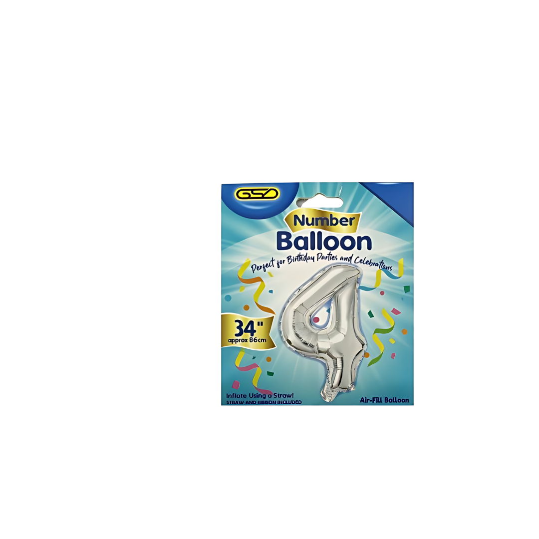 GSD Numbered Balloons Silver (Pack of 1)