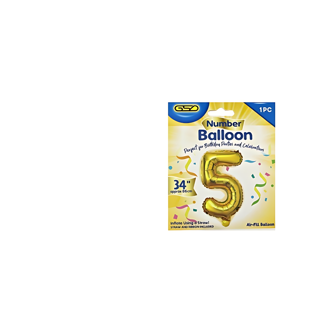 GSD Numbered Balloons Gold (Pack of 1)