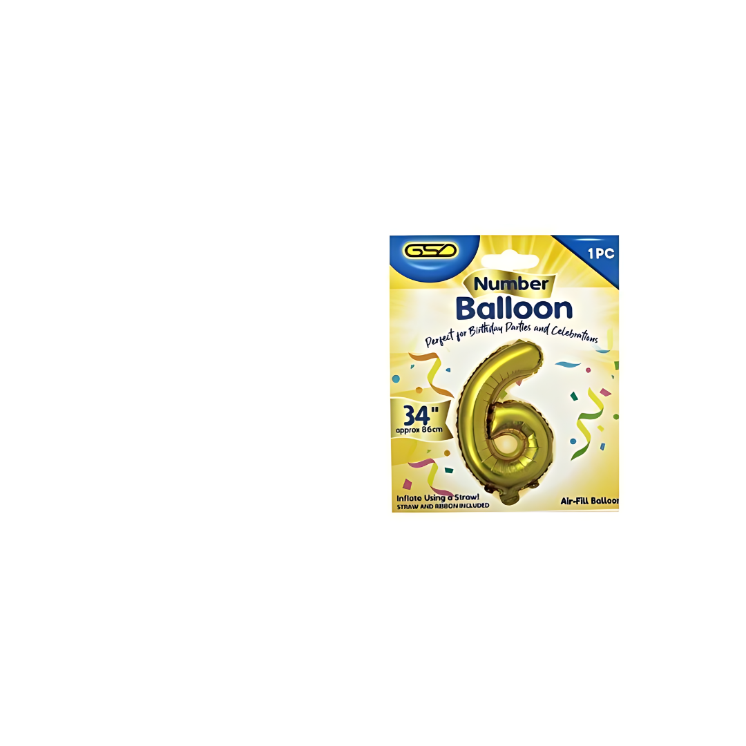 GSD Numbered Balloons Gold (Pack of 1)